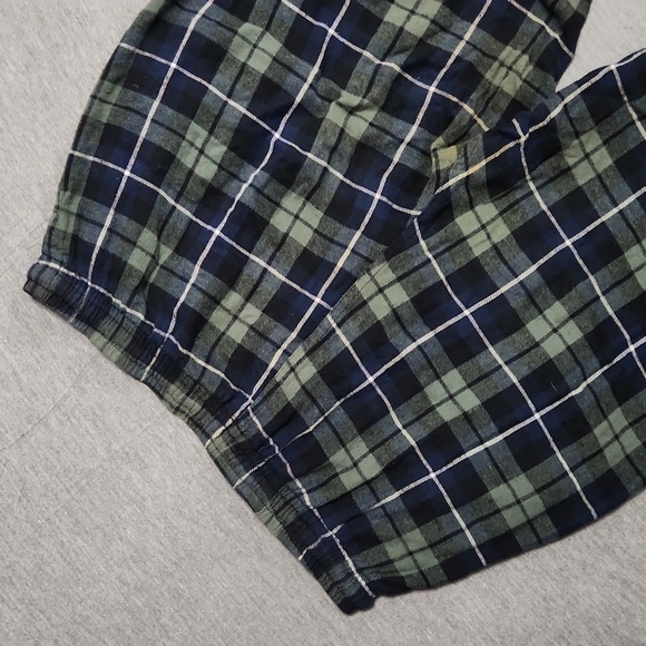 Hane's Classic Men's Green Plaid Pajama Elastic Waist Lounge Sleep House Pants - Picture 5 of 7